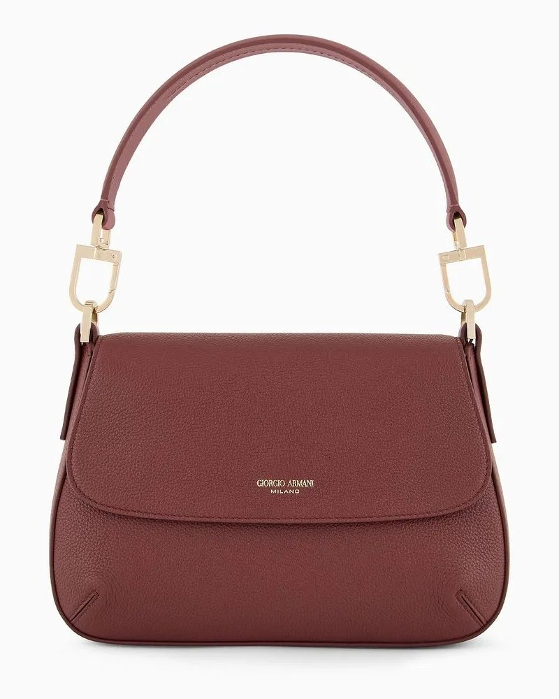 Giorgio Armani Asv Kleine Handtasche La prima Soft Aus Genarbtem Leder Bordeaux