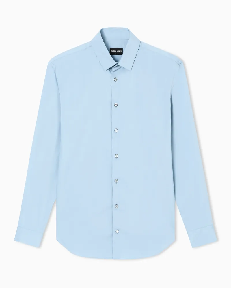 Giorgio Armani Hemd in Slim Fit aus Baumwoll-Popeline Hellblau