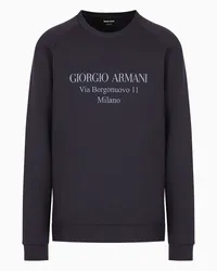 Giorgio Armani Sweatshirt Borgonuovo 11 Aus Doppeltem Baumwolljersey Marineblau