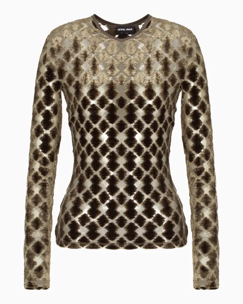 Giorgio Armani Geometrischer Jersey-Pullover in Jacquard-Stoff-Verarbeitung Gemustert