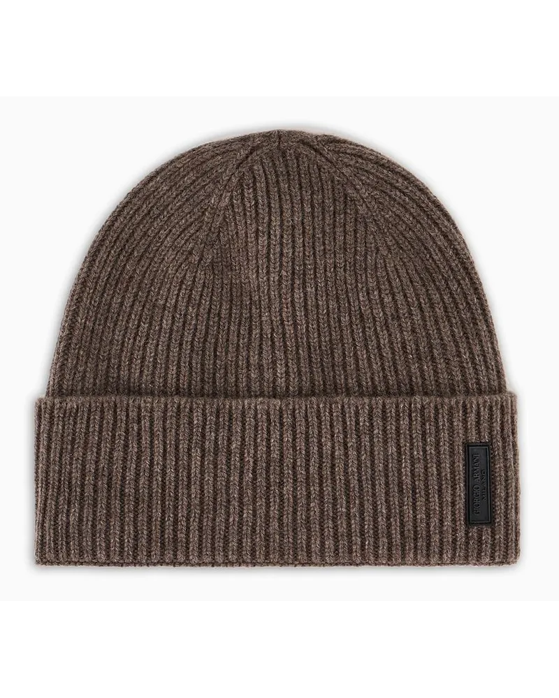 Giorgio Armani Beanie Aus Kaschmir Taupe