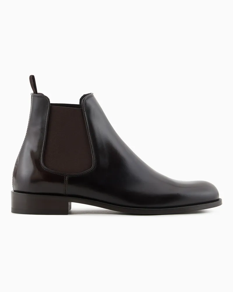 Giorgio Armani Stiefeletten aus antikem Leder Braun