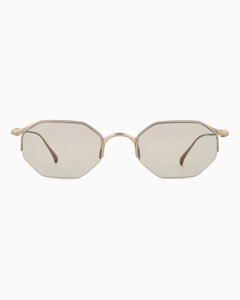 Giorgio Armani Sonnenbrille mit sechseckiger Fassung für Herren Goldfarben