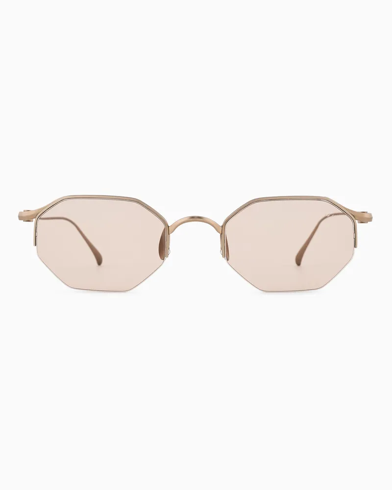 Giorgio Armani Sonnenbrille für Herren in unregelmäßiger Form Goldfarben