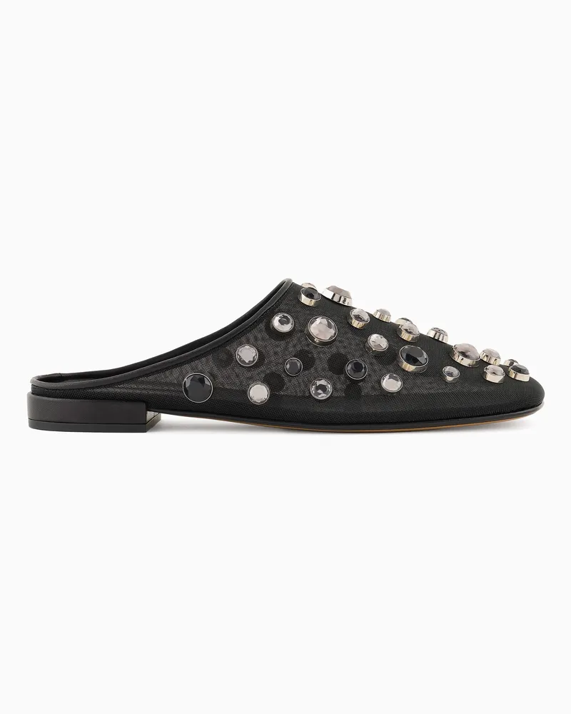 Giorgio Armani x 10 Corso Como Ballerinas aus Netzstoff und eingefassten Strasssteinen Schwarz