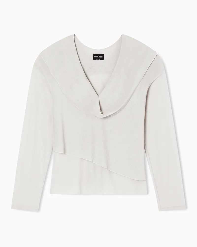 Giorgio Armani Pullover aus Jersey mit Drapierungseffekt Beige