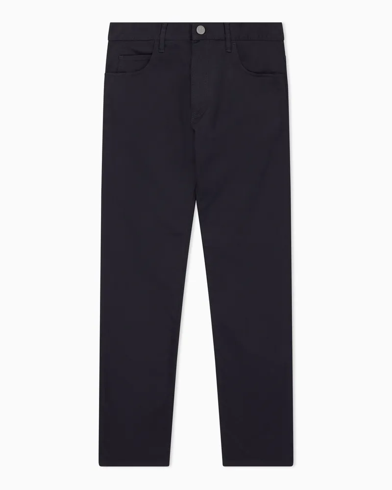 Giorgio Armani Five-Pocket-Hose in Regular Fit aus Baumwollstretch Marineblau