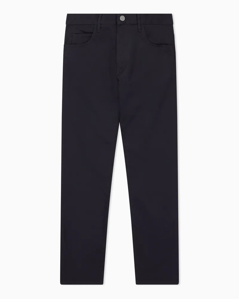 Giorgio Armani Five-Pocket-Hose in Regular Fit aus Baumwollstretch Marineblau