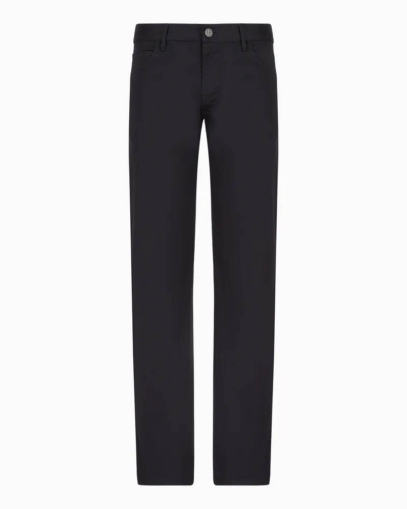 Giorgio Armani Five-Pocket-Hose in Regular Fit aus Baumwollstretch Marineblau