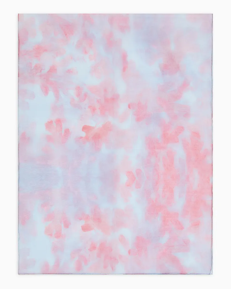 Giorgio Armani Stola aus bedrucktem Organza Hellblau