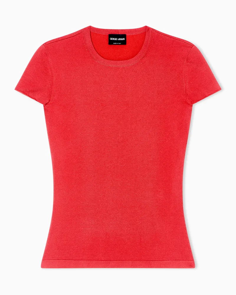 Giorgio Armani ASV Rundhalspullover aus Viskose Rot