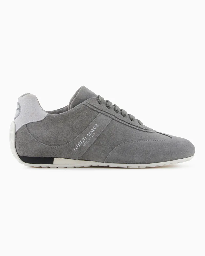 Giorgio Armani Sneaker aus Veloursleder Grau