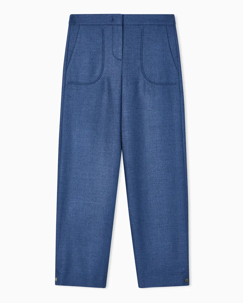 Giorgio Armani Hose aus Seide und Wolle Blau