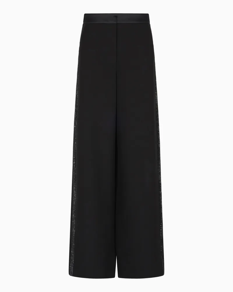 Giorgio Armani Weite Hose aus Seide mit Strass-Detail Gemustert