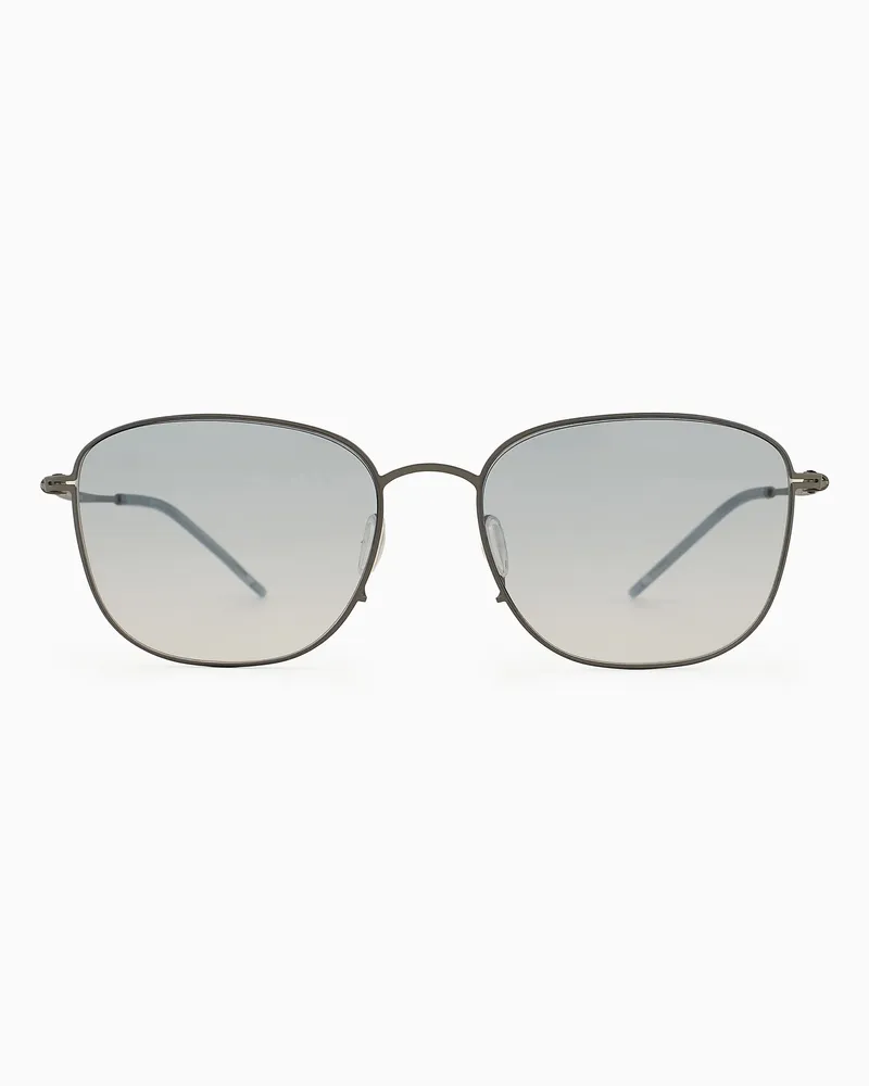 Giorgio Armani Sonnenbrille für Herren mit Pillow-Fassung Grau