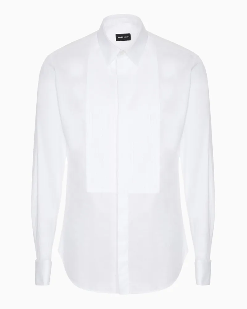 Giorgio Armani Smokinghemd mit plissiertem Detail Weiß