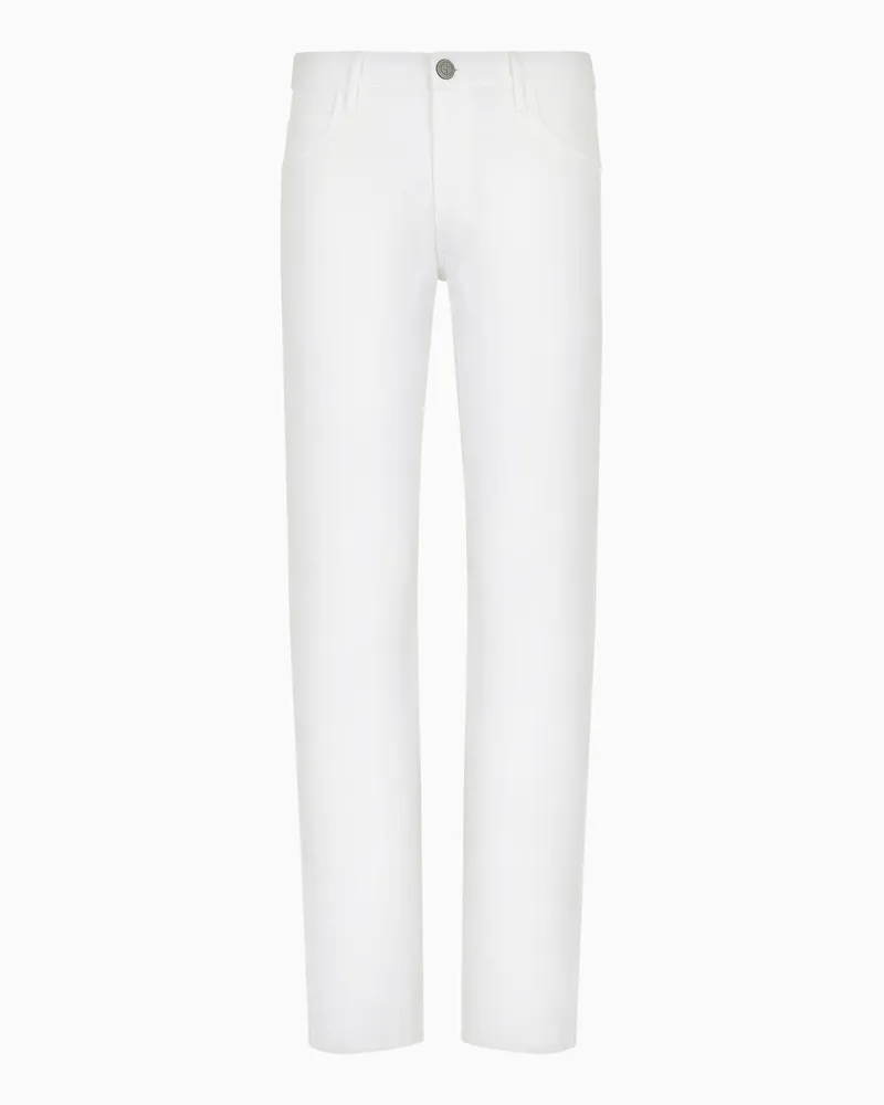 Giorgio Armani Five-Pocket-Hose in Regular Fit aus Baumwollstretch Weiß