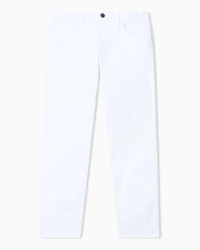Giorgio Armani Five-Pocket-Hose in Regular Fit aus Baumwollstretch Weiß