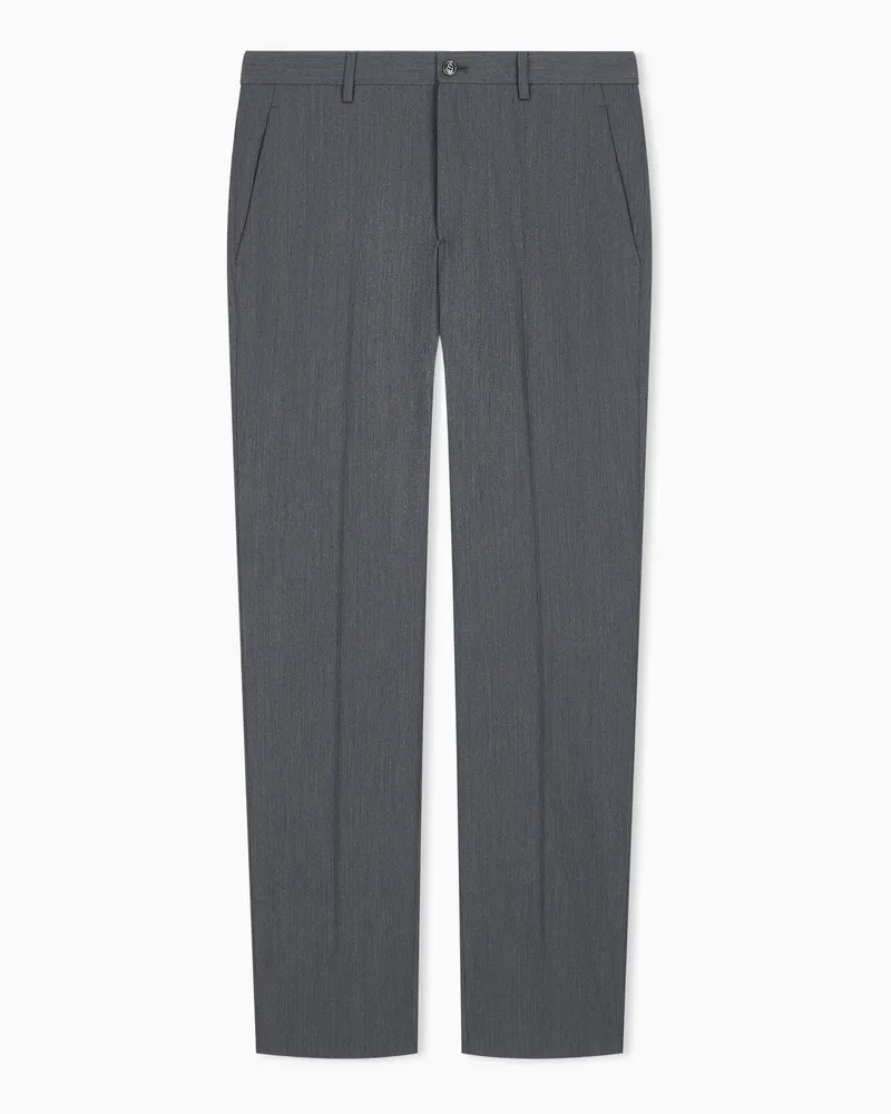 Giorgio Armani Flat-Front-Hose aus Schurwolle Grau