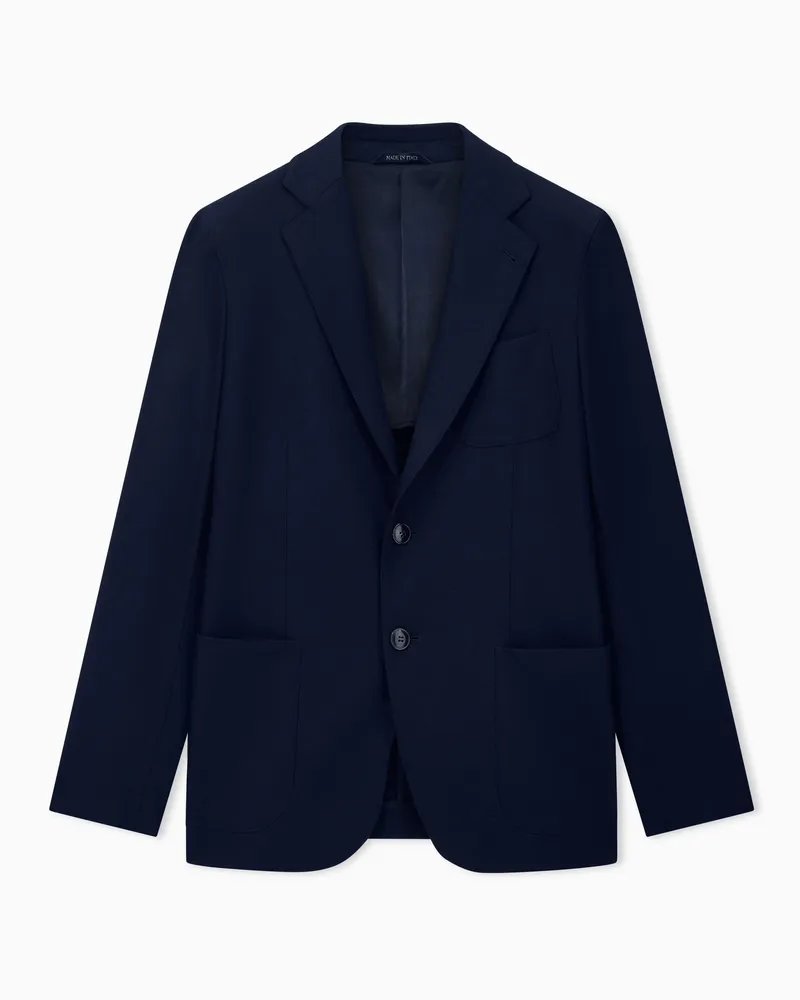 Giorgio Armani Einreihiger Regular Fit Blazer Kaschmir-Kollektion Marineblau