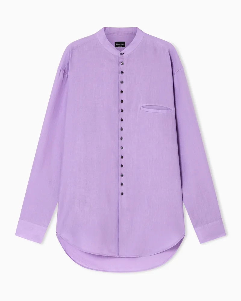 Giorgio Armani Leinenbluse Violett