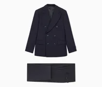 Doppelreihiger Woll-Anzug aus Canneté-Krepp aus der Royal-Linie