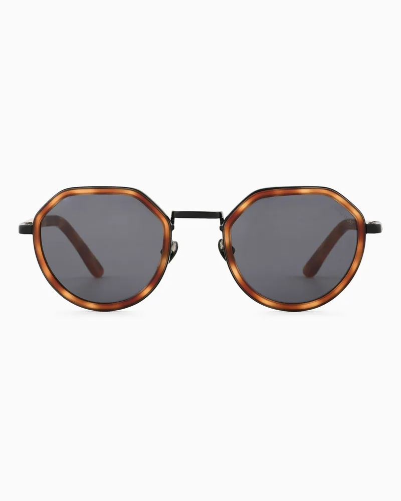 Giorgio Armani Sonnenbrille mit runder Fassung für Herren Braun