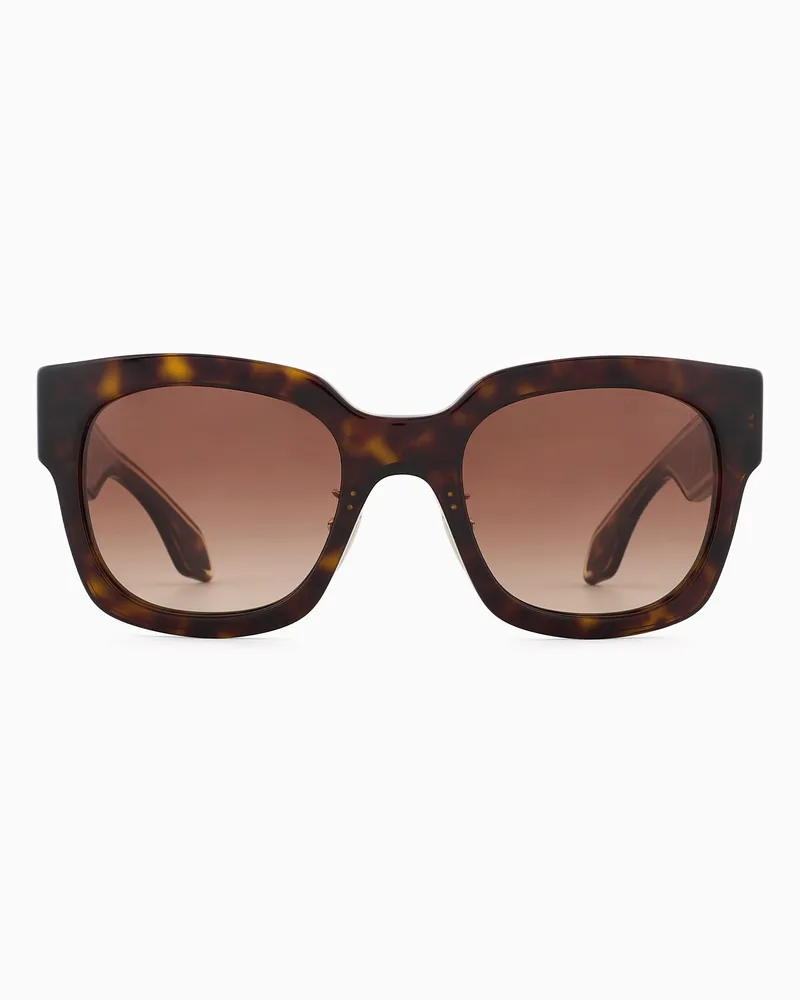 Giorgio Armani Eckige Sonnenbrille für Damen Braun