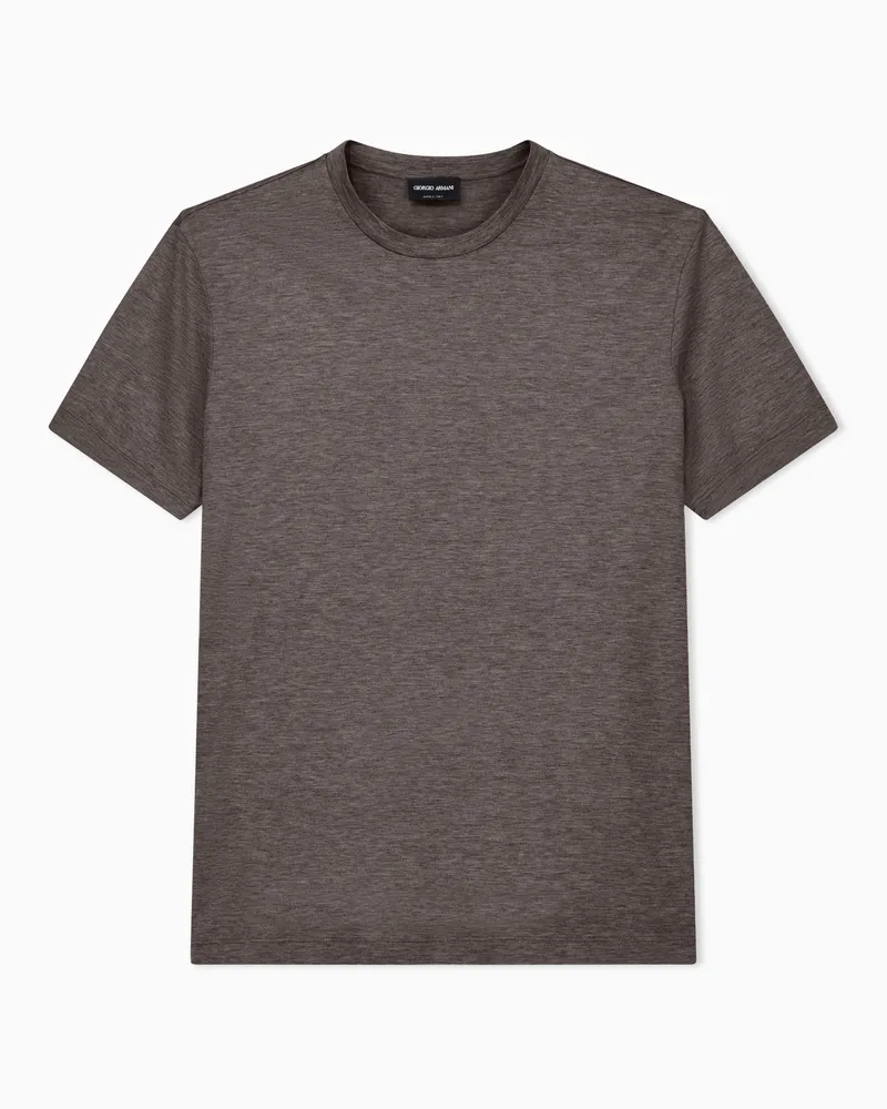 Giorgio Armani T-Shirt aus einem Seiden- und Baumwollgemisch Braun