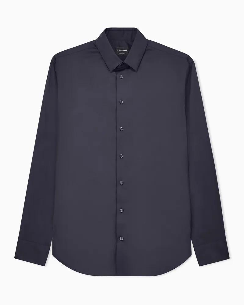 Giorgio Armani Hemd in Slim Fit aus Baumwoll-Popeline Marineblau