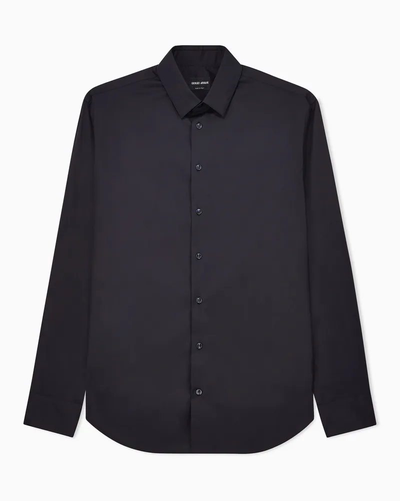 Giorgio Armani Hemd in Slim Fit aus Baumwoll-Popeline Marineblau