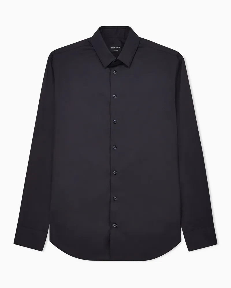 Giorgio Armani Hemd in Slim Fit aus Baumwoll-Popeline Marineblau