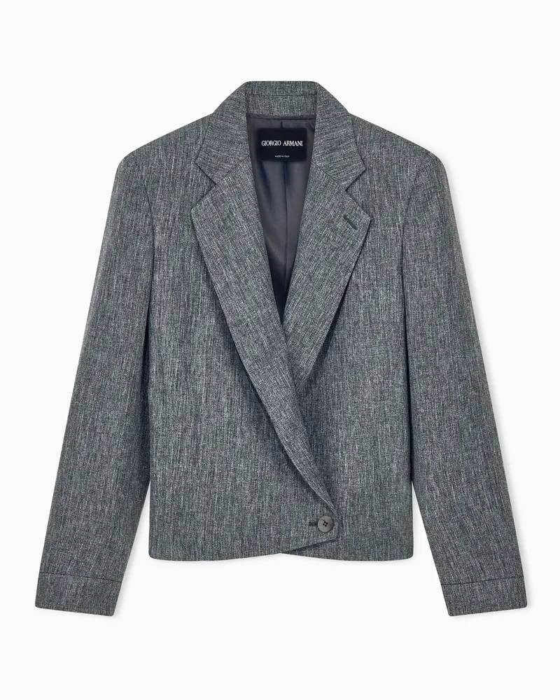 Giorgio Armani Armani/Archivio FW1979 Sakko mit asymmetrischem Verschluss Schwarz