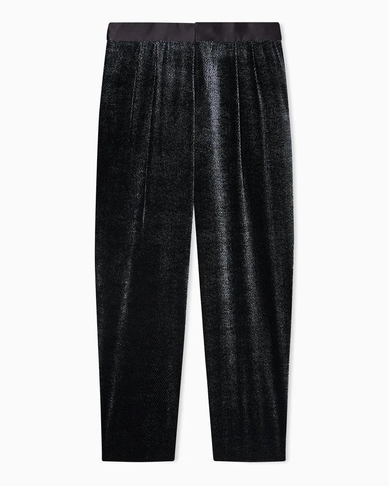 Giorgio Armani Giorgio's Hose mit zwei Bundfalten, gefertigt aus Mikro-Devoré-Samt Blau