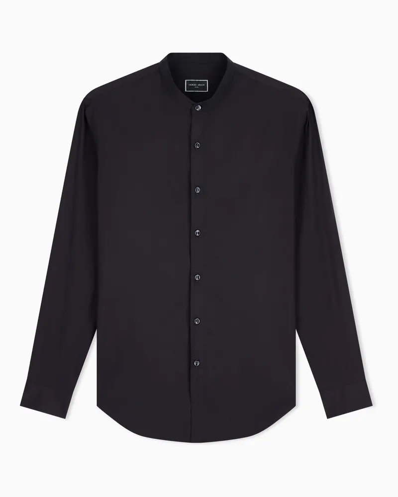 Giorgio Armani Baumwollstretch hemd icon mit Stehkragen Icon Schwarz