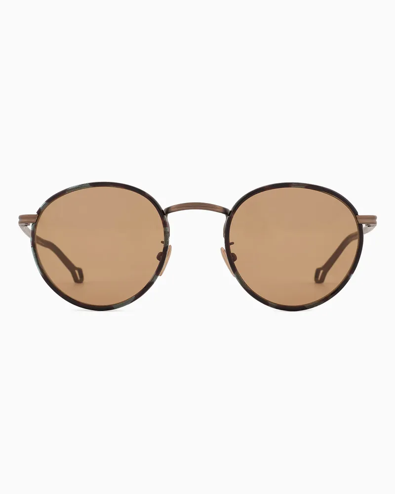 Giorgio Armani Sonnenbrille mit runder Fassung für Herren Braun