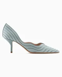 Giorgio Armani Pumps Aus Canvas und Leder Azurblau