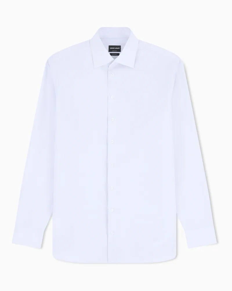 Giorgio Armani Hemd in Regular Fit aus Luxury-Baumwolle mit Streifen Hellblau