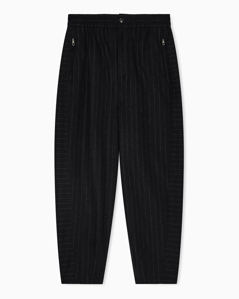 Giorgio Armani Flatfront-Hose aus einer Kaschmir-Mischung mit Nadelstreifen 