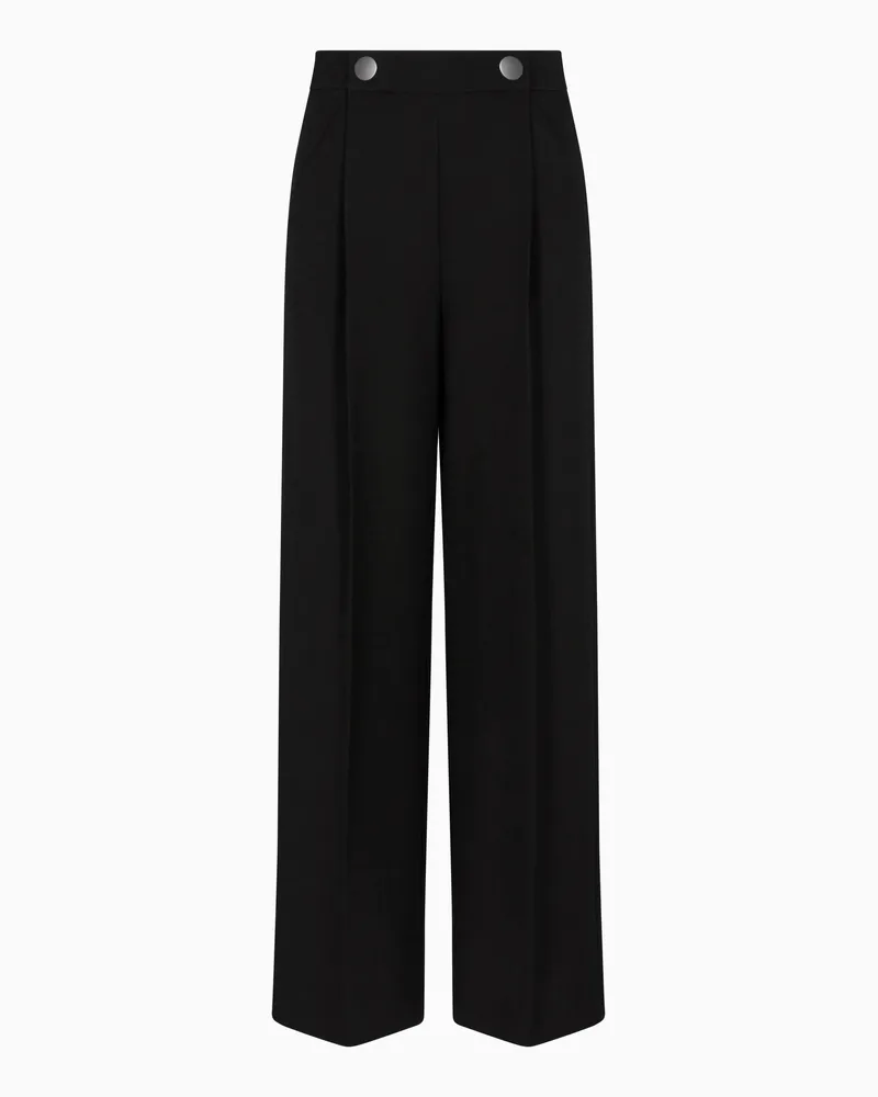 Giorgio Armani Cady-Hose mit einer Bundfalte, gefertigt aus Seiden-Krepp Schwarz