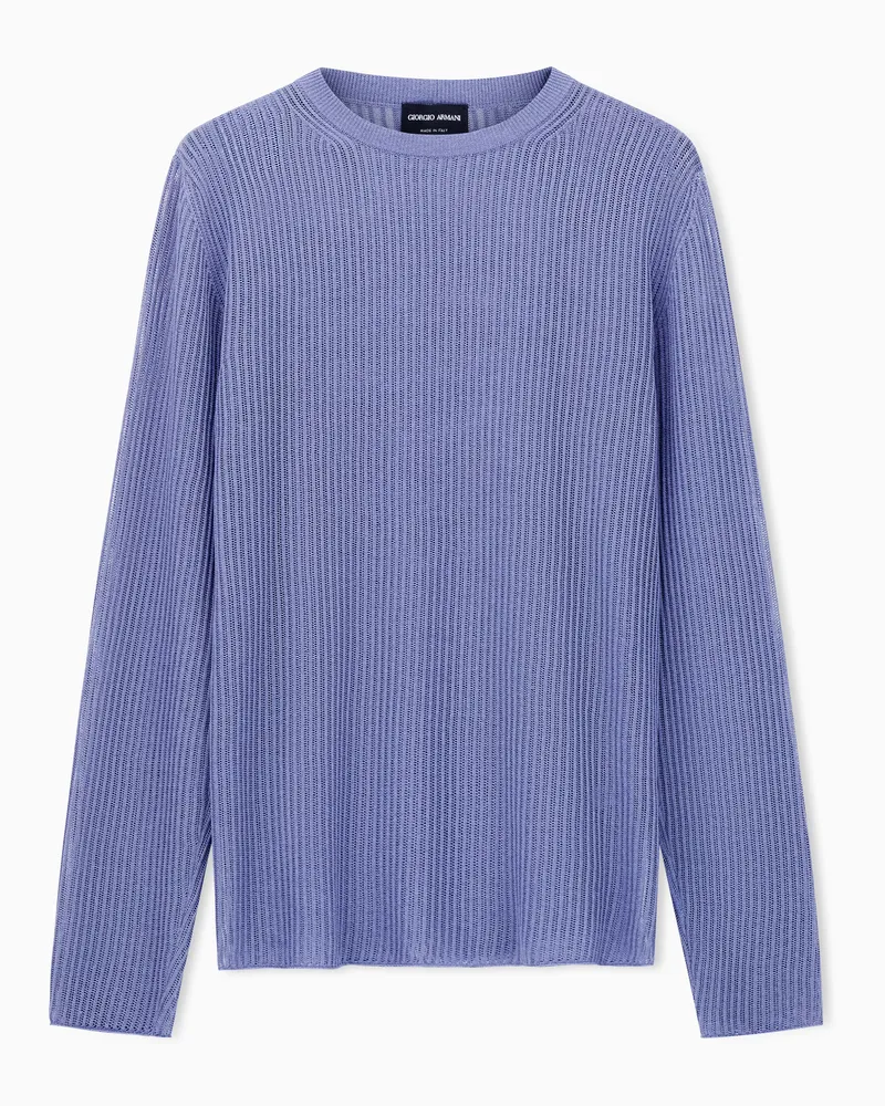 Giorgio Armani Pullover mit Rundhalsausschnitt aus Seide und Baumwolle Violett