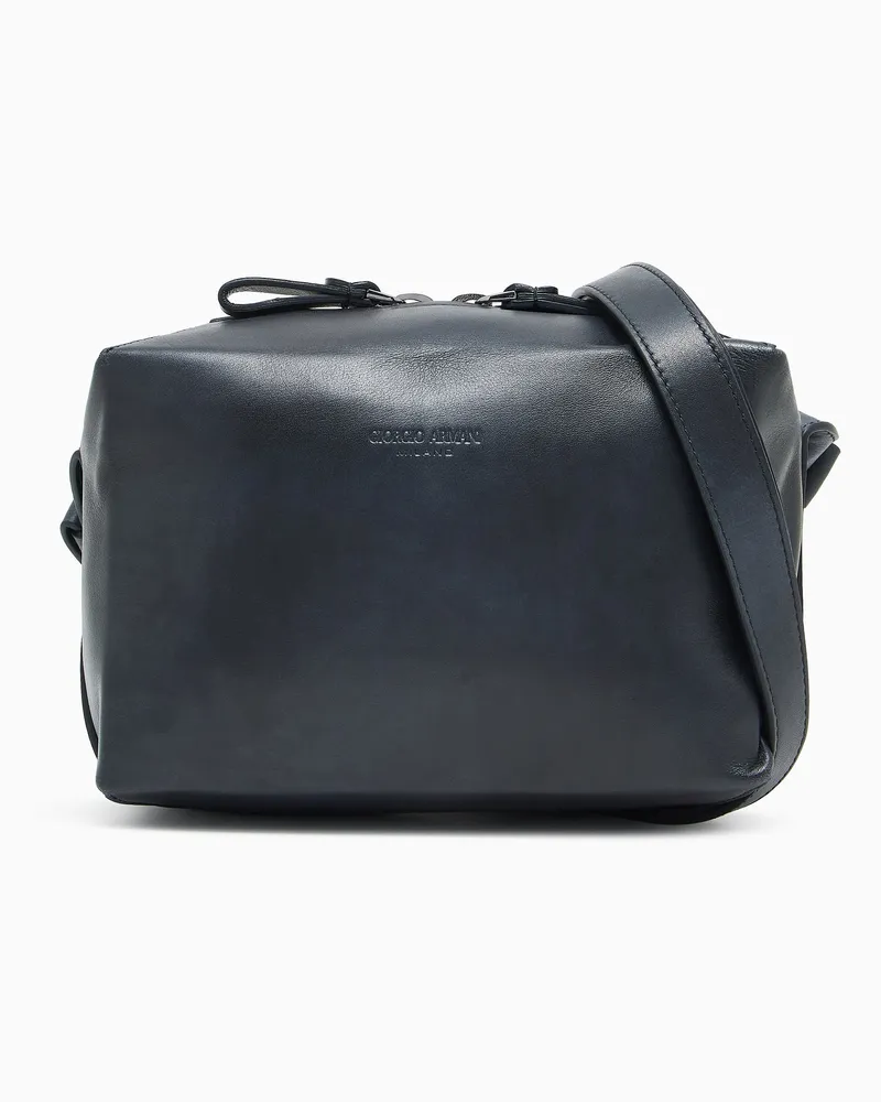 Giorgio Armani Crossbody-Tasche aus Leder Blau