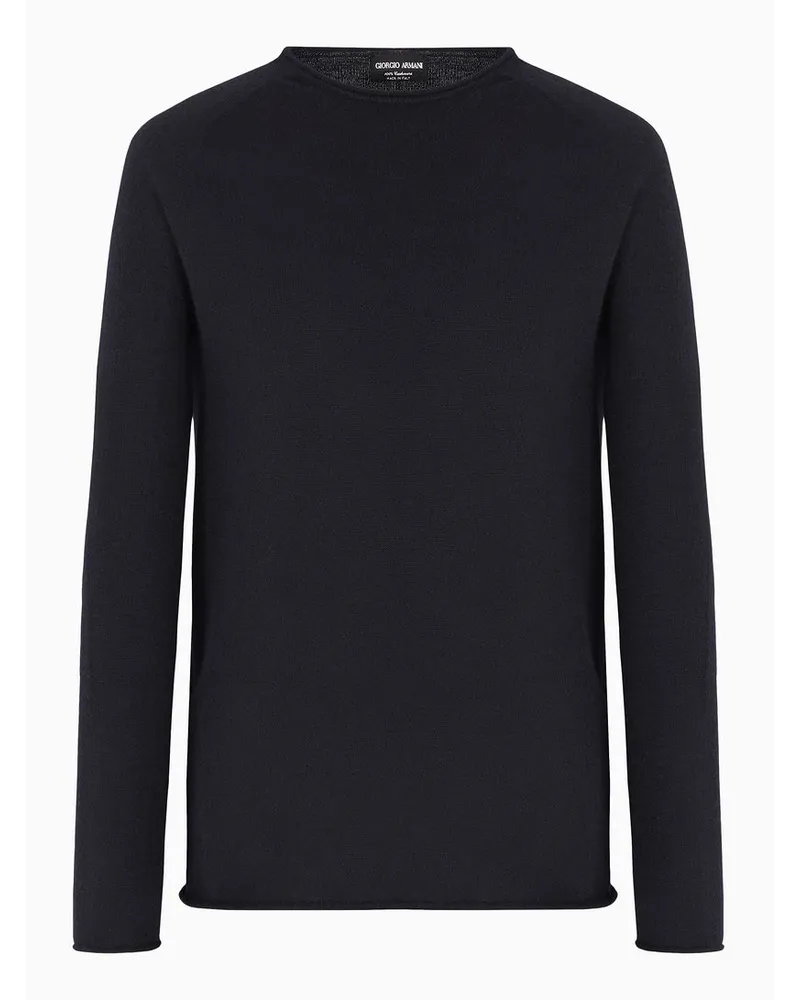 Giorgio Armani Pullover Aus Kaschmir mit Streifenmuster Nachtblau