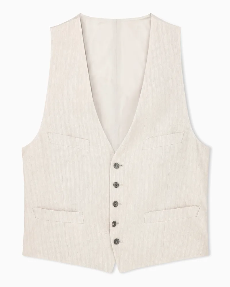 Giorgio Armani Armani/Archivio SS1990 Einreihige Weste Beige