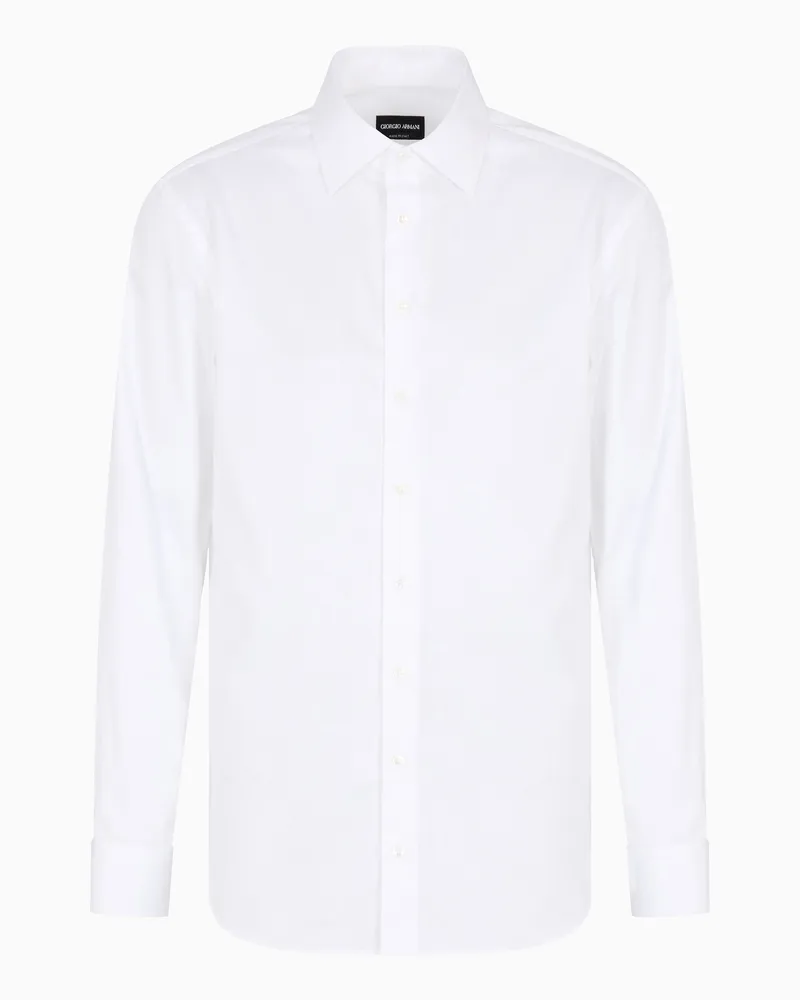 Giorgio Armani Hemd in Regular Fit aus Baumwolltwill Weiß