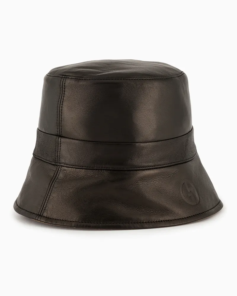 Giorgio Armani Glockenhut zum Wenden aus Nappaleder Schwarz