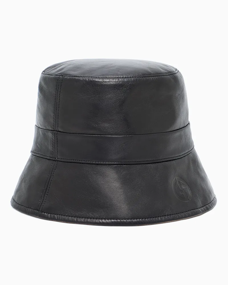 Giorgio Armani Glockenhut zum Wenden aus Nappaleder Schwarz
