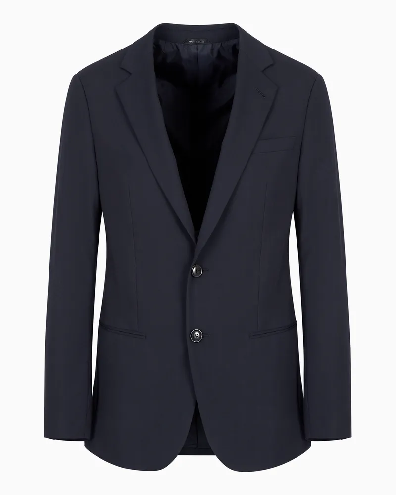 Giorgio Armani Einreihiges Sakko der Soho-Linie aus reiner Schurwolle Marineblau