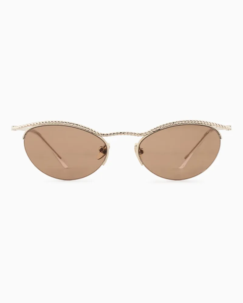 Giorgio Armani Sonnenbrille mit ovaler Fassung für Damen Goldfarben
