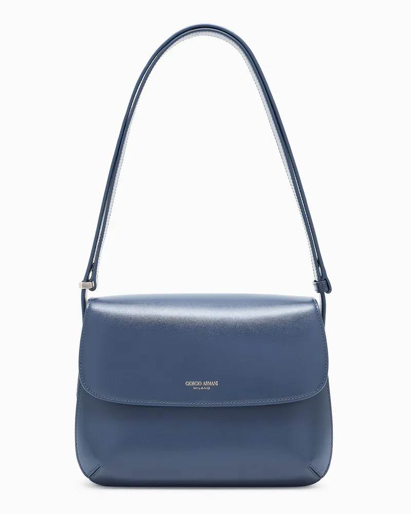 Giorgio Armani Mittelgroße la Prima aus strukturiertem Leder Blau